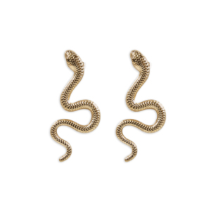 CUCOCUCA YXQ E84 Orecchini pendenti/a lobo in acciaio inossidabile color oro, design a forma di serpente, ideali per un look elegante - Product Image 1