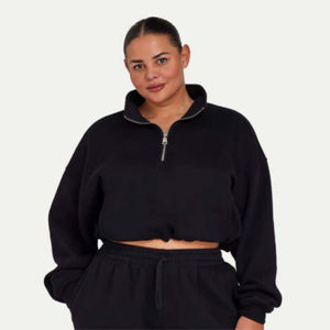 Ropa deportiva para mujer, sudaderas de gimnasio de cuello redondo de lana, sudaderas de algodón de secado rápido de gran tamaño, transpirables, sudaderas con logotipo personalizado para mujer - Product Image 6