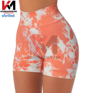 Shorts de yoga pour femmes avec logo personnalisé |   Shorts de sport à compression élevée pour lifter les fesses |   Fournisseur de vêtements d'entraînement et de fitness sans couture - Product Image 2