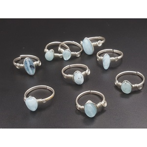 <b>Boho</b> Style Silver Plated Fashion <b>Rings</b> with Natural Stone Accents for Resale - Product Image 1