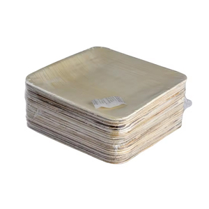 Plateau d'assiettes jetables en feuille de palmier naturel Ensemble de cuisine élégant pour le service de nourriture de mariage en vrac - Product Image 1