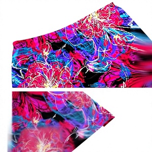 Jupe de yoga taille haute unie avec contrôle du ventre, legging évasé capri, extensible dans quatre directions, en coton et élasthanne, séchage rapide, respirant, pour femme - Product Image 4