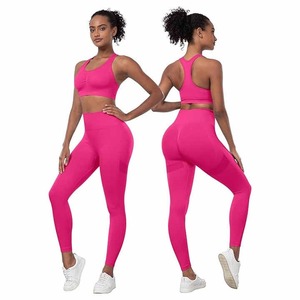 Ensemble de vêtements de sport de yoga personnalisés de haute qualité pour femmes leggings taille haute solides 2 pièces leggings courts de fitness - Product Image 6