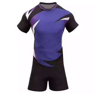 Maillots de rugby de haute qualité respirants 100% polyester, vente en gros, impression sublimée personnalisable, ensembles uniformes à manches courtes - Product Image 5