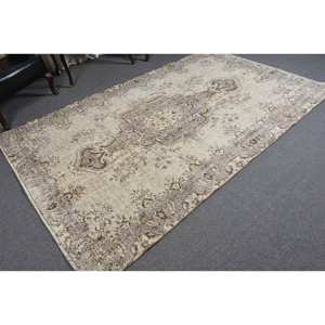 พรมขนแกะ9ft สีเบจสีน้ำตาล5.8 X แบบคลาสสิกพรมงานแฮนด์เมดแบบเย็บปะแบบตุรกีสำหรับห้องนั่งเล่นพรมหลังสำหรับวัยรุ่น - Product Image 2