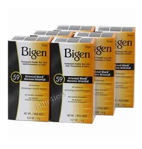 High Quality Affordable Cruelty Free 6 Pack Bigen Permanent Natural Hair Dye Powder