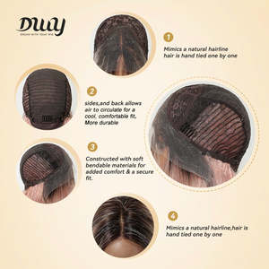 Berry H-DWY 134 Lace Front Free Part High Quality Short-Length Wavy <b>Pink</b> Synthetic <b>Wig</b> 24 Inches Stretched Length Glueless - Product Image 5