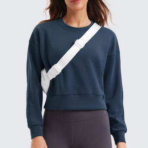 Nouveau design Automne Hiver Sweat-shirts unis pour femme Coupe ample Pull oversize Femme Col rond Sweat-shirt - Product Image 3