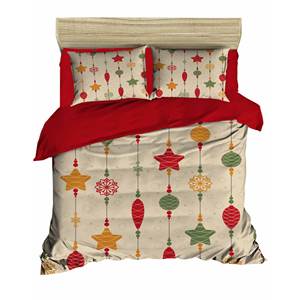 Parure de lit de Noël classique et festive 200x220cm en coton Ranforce, impression numérique double pour usage domestique - Product Image 5