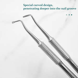 Lima de Uñas Profesional de Acero Inoxidable de Doble Punta y Empujador de Cutículas, Herramienta Reutilizable y Duradera para Manicura, Pedicura y Limpieza de Uñas - Product Image 3