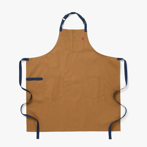 Classic Sleeveless Bib <b>Apron</b> Canvas Brown with Pockets Machine Washable Water Resistant Eco-Friendly for Cleaning Supplies - Product Image 1