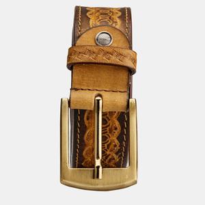 CINTURONES DE CUERO DE DISEÑADOR MARRÓN VINTAGE CON HEBILLA PARA HOMBRE - Product Image 4