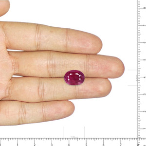 มรกตธรรมชาติสีแดงเจียระไน 6.18 กะรัต และทับทิมทรงรีสำหรับเครื่องประดับ (ผ่านการอบความร้อน คุณภาพสูง) - Product Image 3