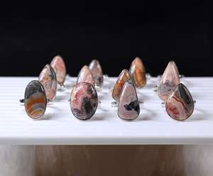 Conjunto de bisel de Rodocrosita Rosa natural, anillos de joyería, piedras preciosas pulidas a mano, venta al por mayor para ocasiones de boda, venta al por menor - Product Image 2