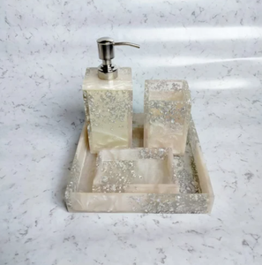 Ensemble de salle de bain en résine fabriquée à la main avec tourbillons, design découpé au laser et poli-Décor de vanité imperméable et personnalisable pour les maisons - Product Image 5