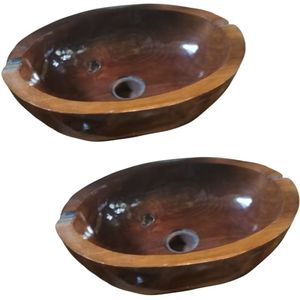 Évier en bois naturel de qualité supérieure fait à la main II, bois massif élégant, design luxueux pour les espaces salle de bain, cuisine, toilettes, hôtels - Product Image 5