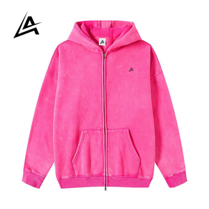 Fabricante de Sudaderas con Capucha Personalizadas con Lavado Ácido, Bordado en Algodón, Estilo Vintage Desgastado, con Cremallera Completa. ¿Por qué esto funciona? - Product Image 3