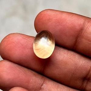 พลอยแซฟไฟร์สีเหลืองธรรมชาติทรงดาวแบบคาโบชอง พลอยลาบราโดไรต์ทรงรีจากแอฟริกาสำหรับทำเครื่องประดับ - Product Image 3