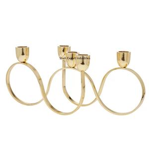 Newly Designed Gold Plated 5 Tapered Metal <b>Candle</b> Holder for Home and Wedding Decorative Tabletop <b>Candle</b> <b>Tapers</b> - Product Image 2