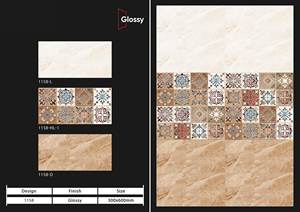 Azulejos de pared de cerámica 300x600mm Pared interior Azulejo de flor de porcelana esmaltada Fabricante de azulejos de pared de cerámica en India - Product Image 6