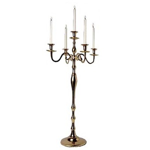 Bougeoirs en argent, aluminium pur plaqué argent, 5 bras, chandelier, design élégant, bougeoir en métal plaqué argent - Product Image 3