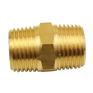 Raccord de tuyau en laiton mamelon hexagonal 1/8 "1/2" 3/8 "1/2" 3/4 "1" G bpsp BSPT NPT réducteur de mamelon hexagonal hexagonal