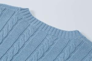 Jersey de punto informal a la moda para mujer, camiseta de colores con cuello redondo y manga corta, diseño Simple, poliéster transpirable para verano - Product Image 6