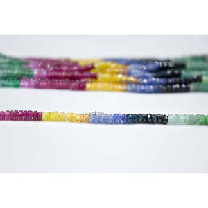 Perles de saphir arc-en-ciel facettées rondes multi-pierres précieuses faites à la main de 3-4 mm, rubis jaune bleu naturel pour la fabrication de bijoux, certifiées IGI - Product Image 4