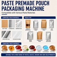 Machine d'emballage de sachets préformés Doypack pour Ketchup, Beurre de cacahuète, Miel, Pâte de gingembre et d'ail, Sauce chili, Mayonnaise, Chutney