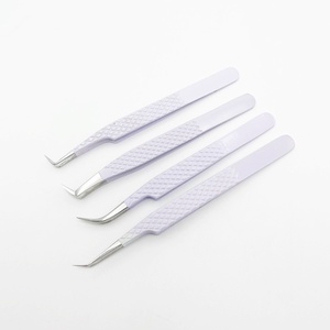 คีมหนีบขนตาสีฟ้าอ่อนแบบมืออาชีพแหนบสเตนเลสปลายแหลม90องศา45องศา - Product Image 2