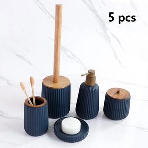 Juego de Baño azul Solución moderna y elegante Organizar Esenciales de baño Diseño funcional duradero y elegante multiusos de la India - Product Image 5