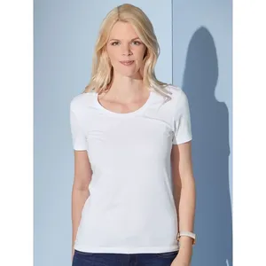 T-shirt da donna personalizzata girocollo in tessuto elasticizzato per articoli promozionali - Product Image 1