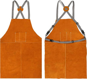 Premium Quality Heat-Resistant Cowhide <b>Leather</b> Welding <b>Apron</b> New Release Sleeveless Reusable Protective Welding Gear - Product Image 5