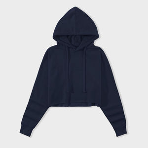 Services OEM couleur unie OEM ODM professionnel femmes nouveau Design à capuche logo personnalisé impression haut court sweats à capuche femmes 2025 - Product Image 4