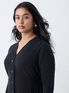 Robe droite à rayures noires Gia - Product Image 3