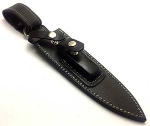 OEM มีดปลอกหนังสีน้ำตาลเข้มทำด้วยมือขนาด5นิ้วมีดแบบเรียบออกแบบได้ตามต้องการ - Product Image 4