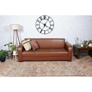 Vintage Rug 3x7.5 ft, <b>Brown</b> White Plants & trees <b>Wool</b> Turkish Rug - Product Image 2