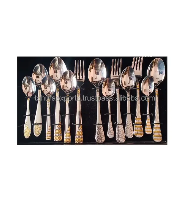 Highest Design Metal Stainless Steel Cutlery Set Flatware Set With Spoon Fork And Knife In Kitchenware For Export