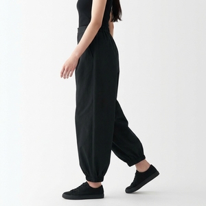 Pantalon Harem Noir Taille Haute Ample Coupe Ballon avec Chevilles Élastiques Style Décontracté Streetwear Femme - Product Image 5