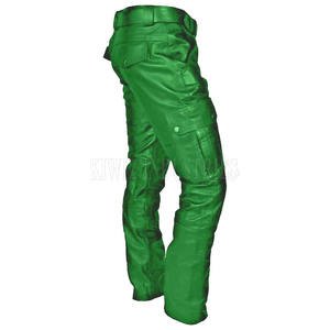 Pantalon Cargo en cuir pour homme de couleur unie Pantalon Cargo en cuir à poches multiples Pantalon Cargo en cuir pour homme de marque privée à vendre - Product Image 6