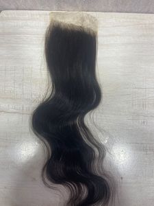 24 pouces 5/5 fermeture Remy Machine Double trame cheveux tissage Extensions bouclés suisse dentelle avant Base brut indien cheveux Bundles courts - Product Image 3