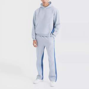 Costume empilé pour hommes streetwear survêtement survêtement pour hommes deux pièces Jogger Flare pantalon ensembles baggy survêtement ensemble - Product Image 1