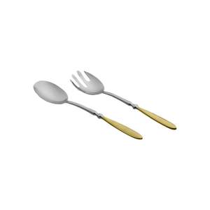 Cepillo de lujo de alta calidad, 2 uds., acero inoxidable plateado y mango dorado único, juego de cubiertos y juegos de cubiertos 304 de diseñador - Product Image 1