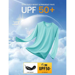 Camiseta de cuello redondo Premium de microfibra para hombre Camiseta clásica de cuello redondo ligero de secado rápido con manga larga y patrón de estampado - Product Image 3