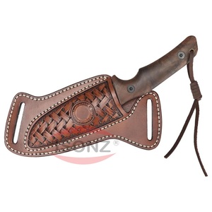 Venta al por mayor de fábrica ISONZ hecho a mano personalizado al aire libre plegable capa superior fija funda de piel de vaca cuchillo cubierta bolsa para cinturón - Product Image 1