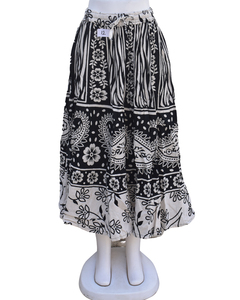 <b>Skirt</b> Cotton Printed <b>Patchwork</b> New Designs Reversible Wrap Breathable Streetwear for Women Natural Waistline for Summer-Made - Product Image 1