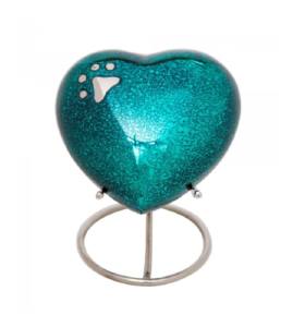 Urnes imprimées en forme de coeur pour cendres Urnes funéraires en laiton en forme de coeur uniques - Product Image 1