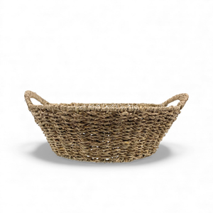 Bandeja de Ratán con Incrustaciones de Nácar, Hecha a Mano, Decorativa con Borde de Pasto Marino para Servir Comida, Decoración de Mesa y Hogar - Product Image 3