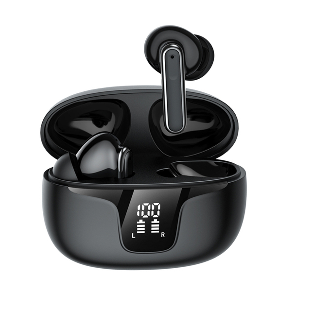 ANC for Bluetooth 5.3 In-Ear Earbuds with LED Battery Indicator Hi-Fi Stereo Sound LDAC Hybrid ANC ENC V5.3 Earphones