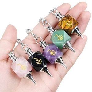 प्राकृतिक गुलाब क्वार्ट्ज शक्ति प्रतीक पेंडुलम क्रिस्टल डॉसिंग पेंडुलम क्रिस्टल डॉसिंग पेंडुलम - Product Image 5